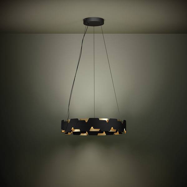 LED-Pendelleuchte Altagracia Stahl - Schwarz / Gold