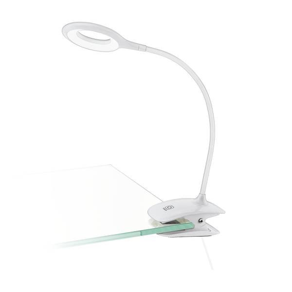 Lampada LED a pinza Cabado Materiale plastico - bianco- 1 punto luce