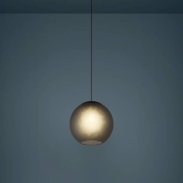 Suspension Arangona type A Acier / Verre transparent - Noir / Gris - Nb d'ampoules : 1