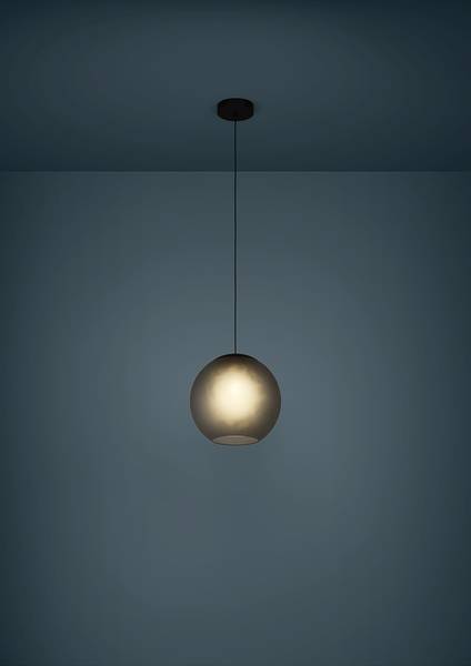 Suspension Arangona type A Acier / Verre transparent - Noir / Gris - Nb d'ampoules : 1