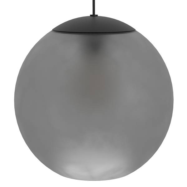 Suspension Arangona type B Acier / Verre transparent - Noir / Gris - 3 ampoules