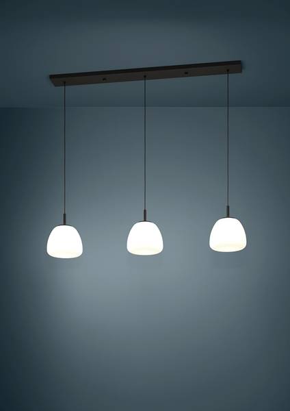 Hanglamp Balmes type B staal/opaalglas - zwart - Aantal lichtbronnen: 3
