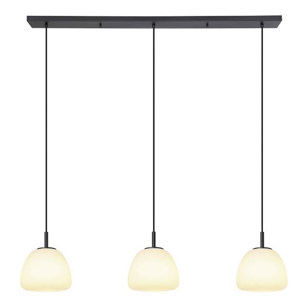 Hanglamp Balmes type B staal/opaalglas - zwart - Aantal lichtbronnen: 3