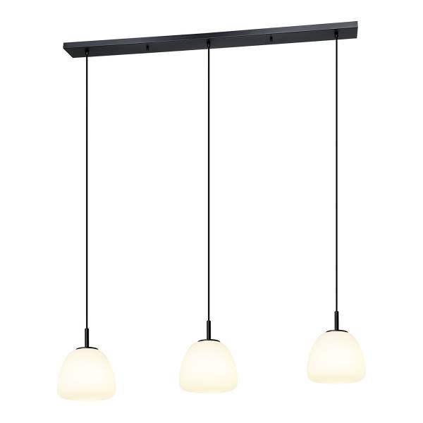 Hanglamp Balmes type B staal/opaalglas - zwart - Aantal lichtbronnen: 3