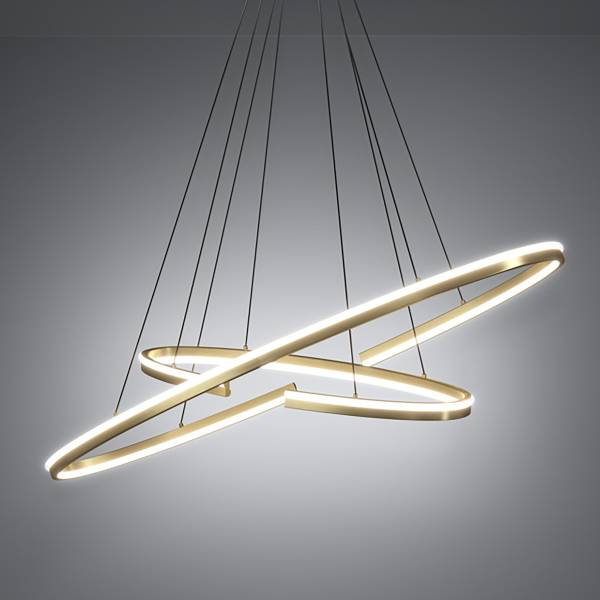 Lampada a sospensione LED Bogado Acciaio - Oro / Bianco