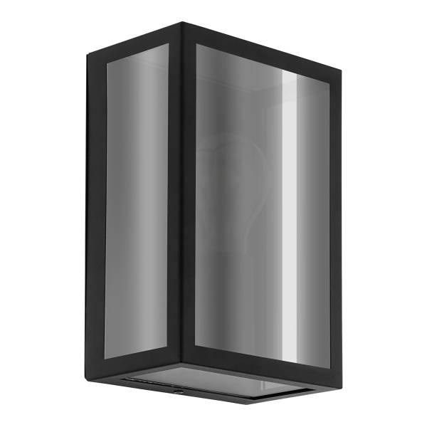 Lampada da parete Alamonte Acciaio / Vetro fumé - Nero - 1 punto luce