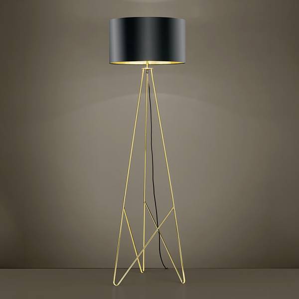Vloerlamp Camporale staal - zwart/messingkleurig - 1-lichts