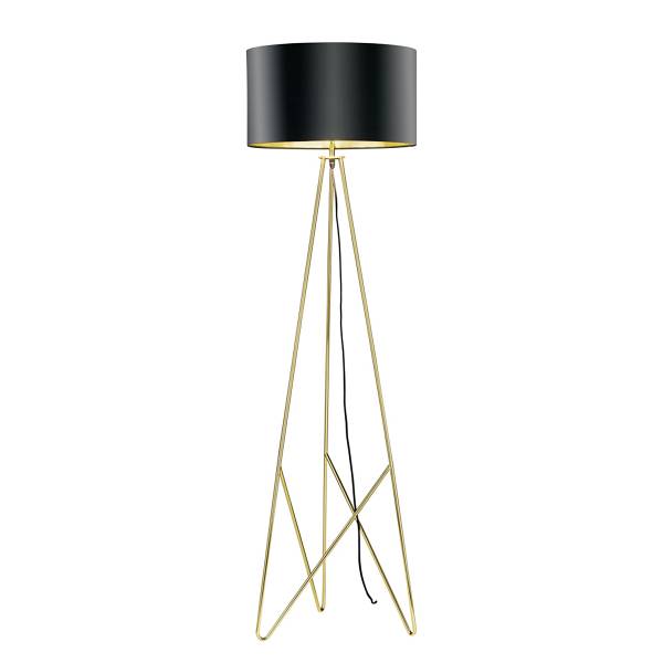 Vloerlamp Camporale staal - zwart/messingkleurig - 1-lichts