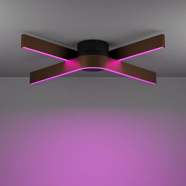 Lampada da soffitto LED Folcino-Z Alluminio / Acciaio - Bronzo - 2 punti luce