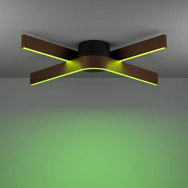 Lampada da soffitto LED Folcino-Z Alluminio / Acciaio - Bronzo - 2 punti luce