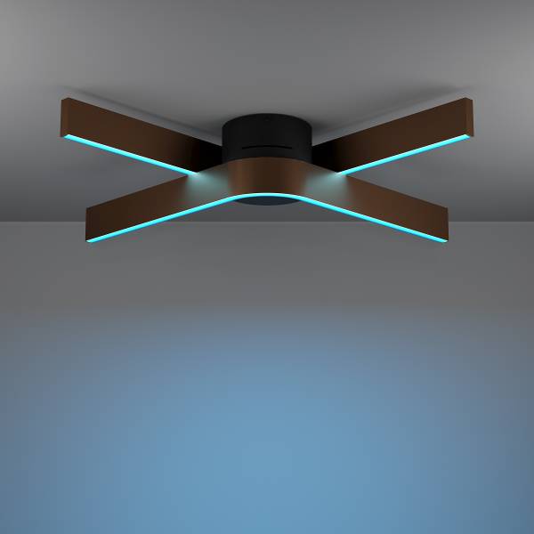 Lampada da soffitto LED Folcino-Z Alluminio / Acciaio - Bronzo - 2 punti luce