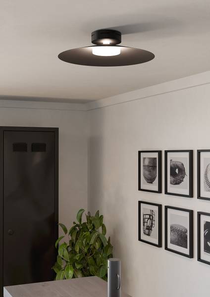 LED-Deckenleuchte Conomavilla-Z Stahl - Schwarz - 1-flammig