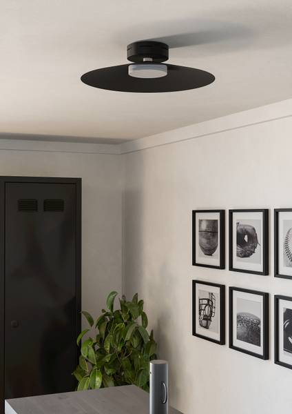 LED-Deckenleuchte Conomavilla-Z Stahl - Schwarz - 1-flammig