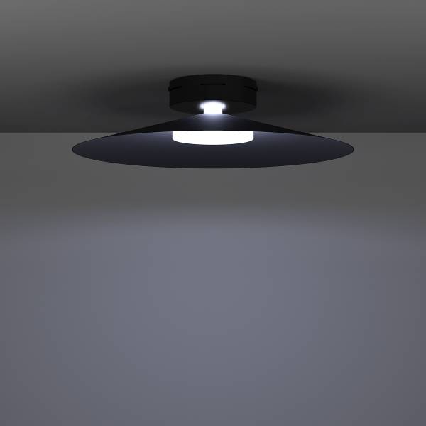 LED-Deckenleuchte Conomavilla-Z Stahl - Schwarz - 1-flammig