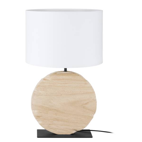 Lampada da tavolo Contessore A Tessuto misto - Bianco / Marrone - 1 punto luce