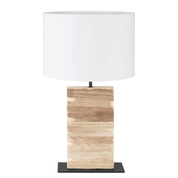 Tischleuchte Contessore Typ B Mischgewebe - Weiß / Braun - 1-flammig
