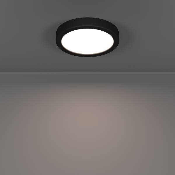 Lampada da soffitto LED Fueva 6 rotonda Materiale plastico - 1 punto luce - Nero - Diametro: 17 cm