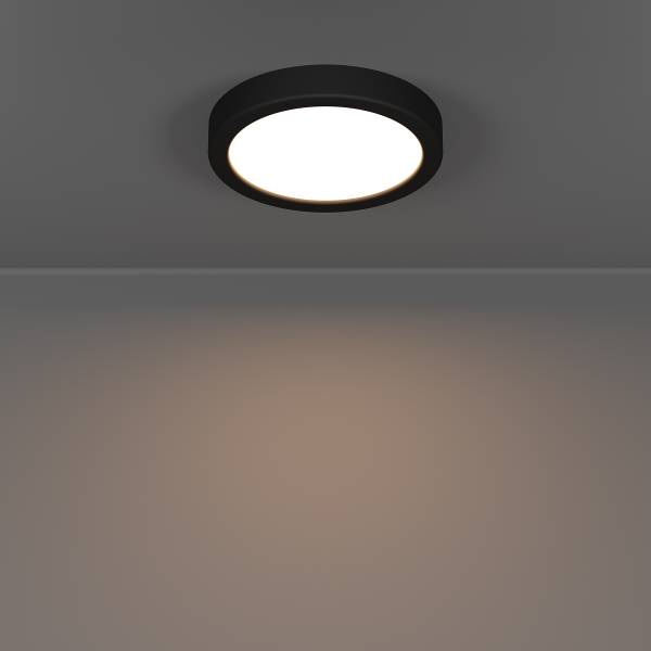 Lampada da soffitto LED Fueva 6 rotonda Materiale plastico - 1 punto luce - Nero - Diametro: 17 cm