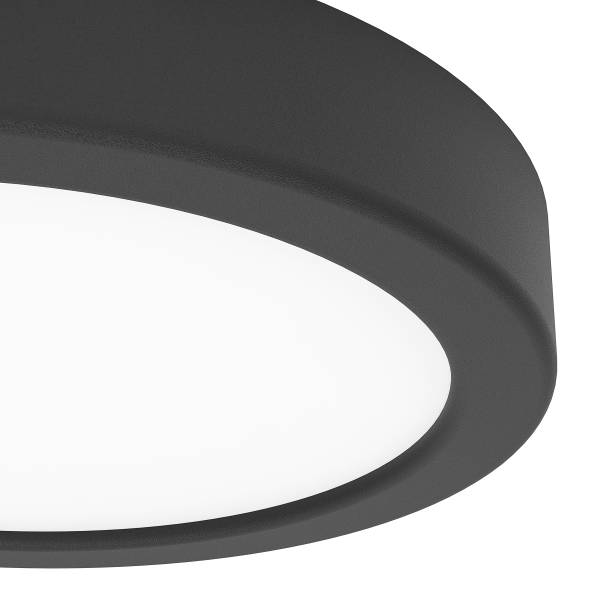 Lampada da soffitto LED Fueva 6 rotonda Materiale plastico - 1 punto luce - Nero - Diametro: 17 cm