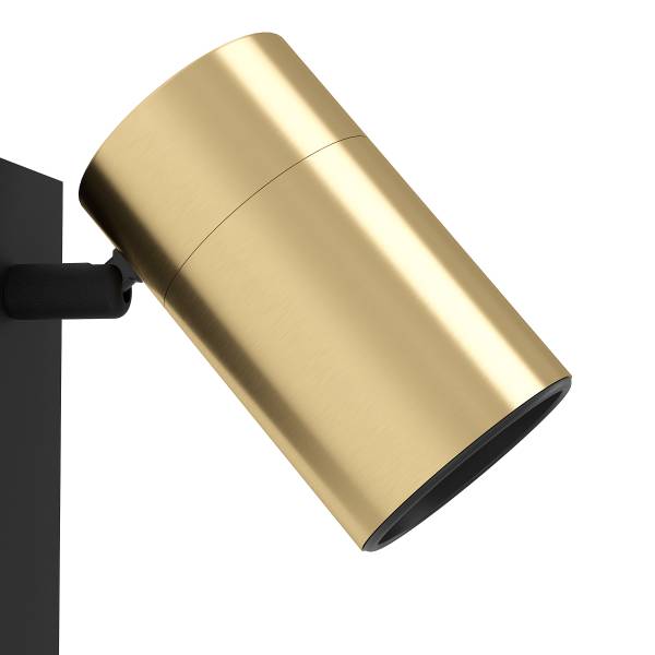 Lampada da parete Cumaribo Acciaio - Nero / Ottone - 1 punto luce
