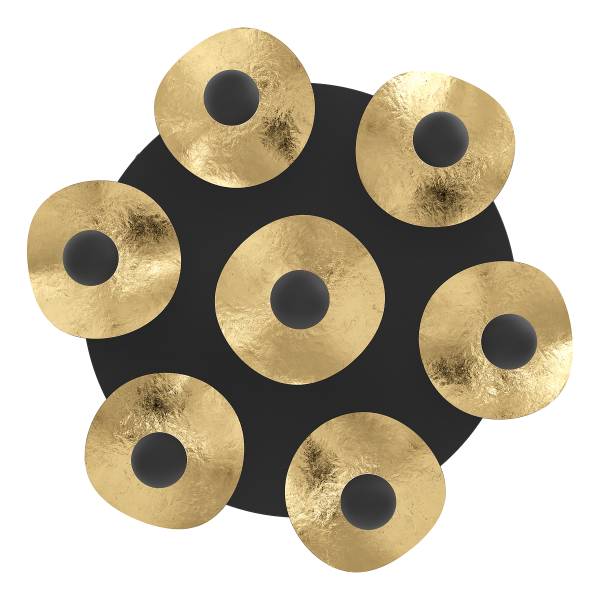 Plafonnier LED Dracera Acier - Noir / Or - 7 ampoules