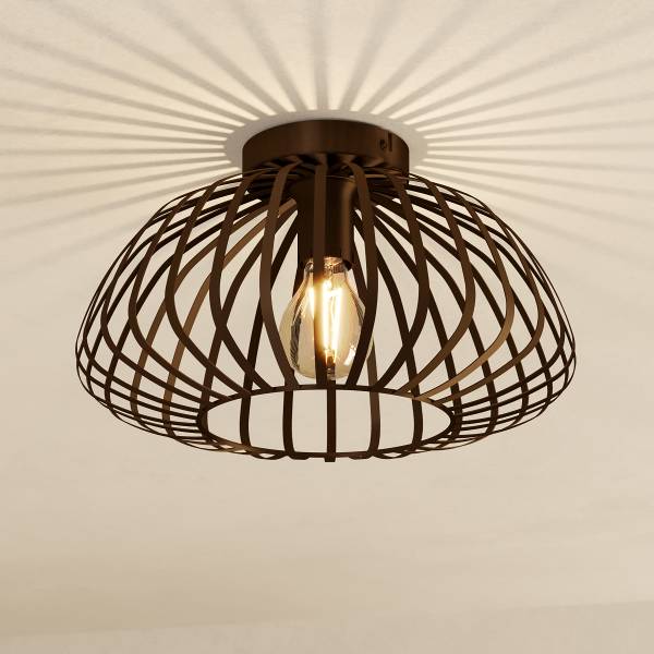 Plafondlamp Espinal staal - bronskleurig - 1-lichts