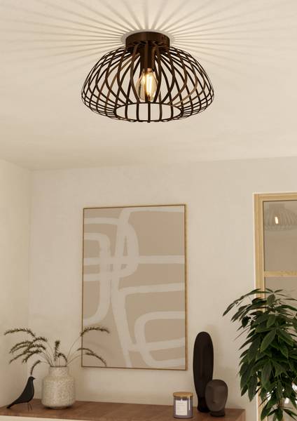 Plafondlamp Espinal staal - bronskleurig - 1-lichts