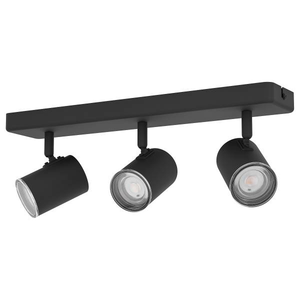 Lampada da soffitto Consuma 1 Acciaio - 3 punto luce - Nero