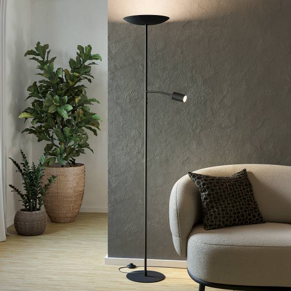 Lampadaire LED Conivarino Acier - 2 ampoules - Noir