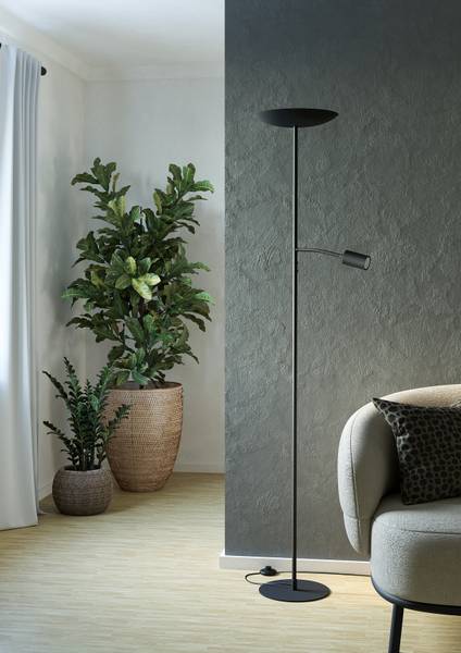 Lampadaire LED Conivarino Acier - 2 ampoules - Noir
