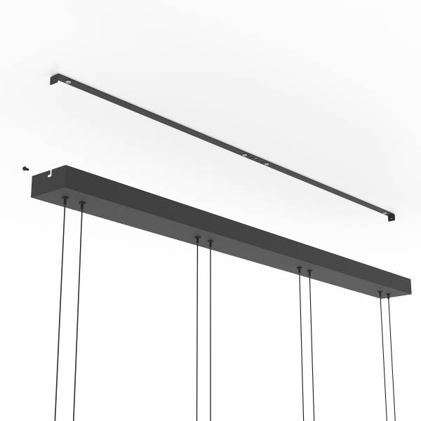 Pendelleuchte Hortunas Typ A Stahl / Rauchglas - Schwarz - 4-flammig