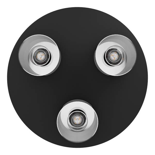 Lampada da soffitto Gorosiba Acciaio / Vetro fumé - Nero - 3 punti luce