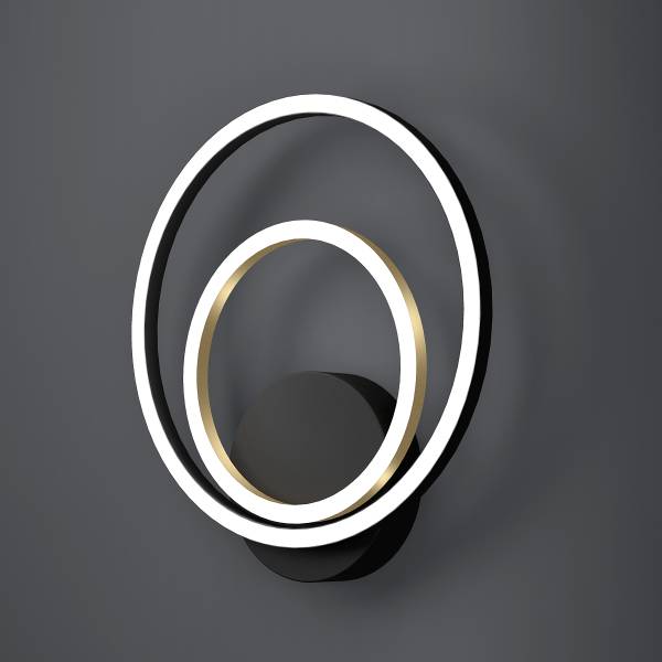 Lampada da parete LED Lanacera Alluminio / Acciaio - Nero - 2 punti luce