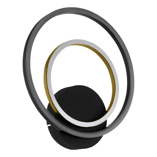 Lampada da parete LED Lanacera Alluminio / Acciaio - Nero - 2 punti luce