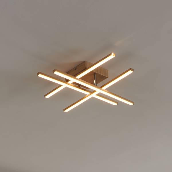 Lampada da soffitto LED Lasana 4 Alluminio / Acciaio - HellMarrone / Bianco - 4 punti luce