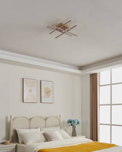 Lampada da soffitto LED Lasana 4 Alluminio / Acciaio - HellMarrone / Bianco - 4 punti luce