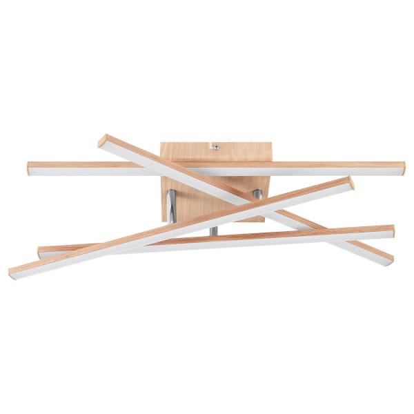 Lampada da soffitto LED Lasana 4 Alluminio / Acciaio - HellMarrone / Bianco - 4 punti luce