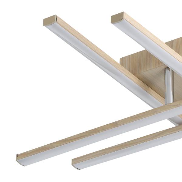 Lampada da soffitto LED Lasana 4 Alluminio / Acciaio - HellMarrone / Bianco - 4 punti luce