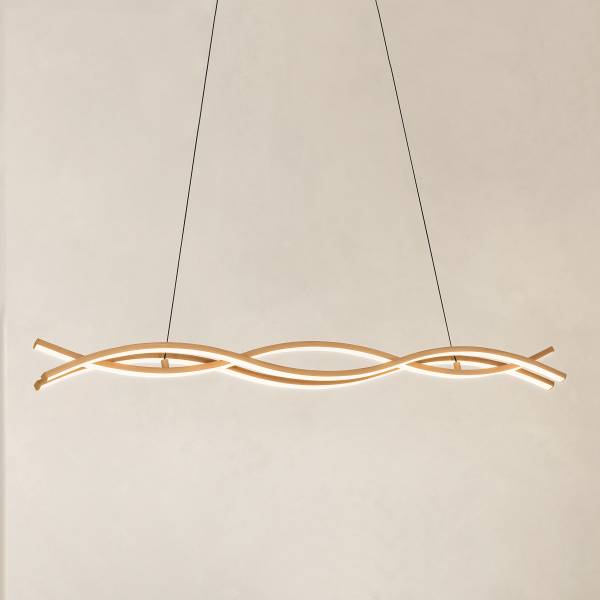 Lampada a sospensione LED Lasana 4 Alluminio / Acciaio - HellMarrone / Bianco - 3 punti luce