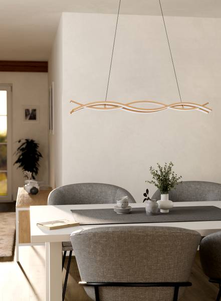 Lampada a sospensione LED Lasana 4 Alluminio / Acciaio - HellMarrone / Bianco - 3 punti luce