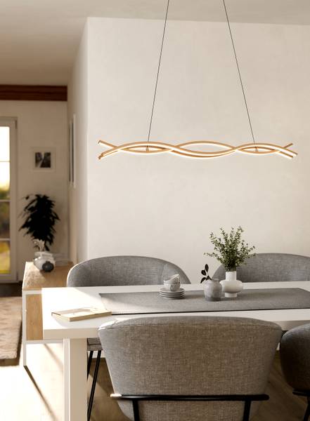 Lampada a sospensione LED Lasana 4 Alluminio / Acciaio - HellMarrone / Bianco - 3 punti luce