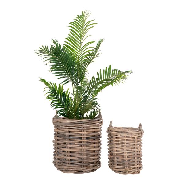 Set plantenmanden Lengam 2-delig rotan