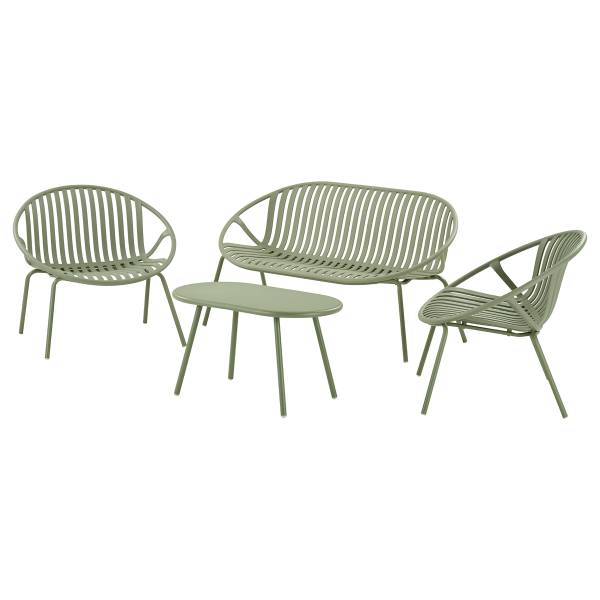 Set di 4 mobili da esterno Serepe Acciaio - Salvia