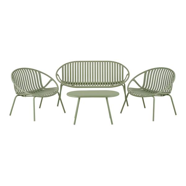 Set di 4 mobili da esterno Serepe Acciaio - Salvia