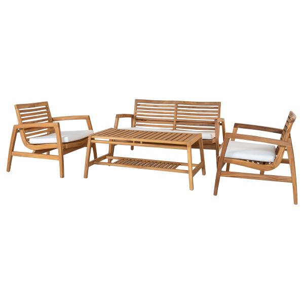 Massives Loungeset Merouj 4-teilig Teak massiv