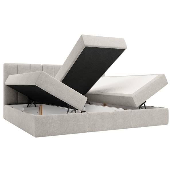 Letto boxspring Kerver A Tissuto Wiam: grigio chiaro