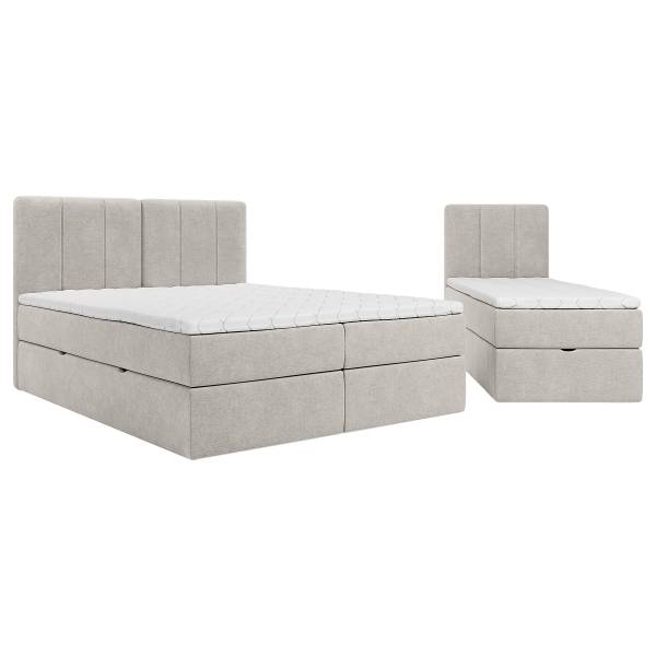 Letto boxspring Kerver A Tissuto Wiam: grigio chiaro