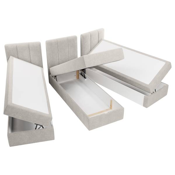 Letto boxspring Kerver A Tissuto Wiam: grigio chiaro