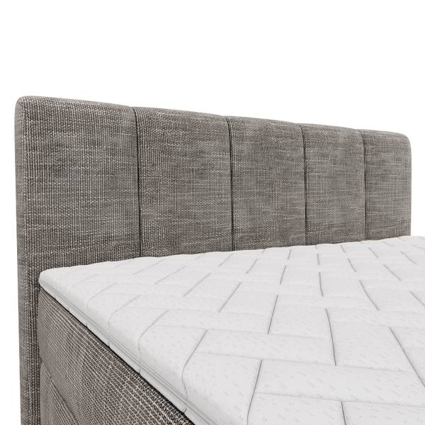 Boxspring Khediz Geweven stof Krupa: Beige-Grijs - 180 x 200 cm
