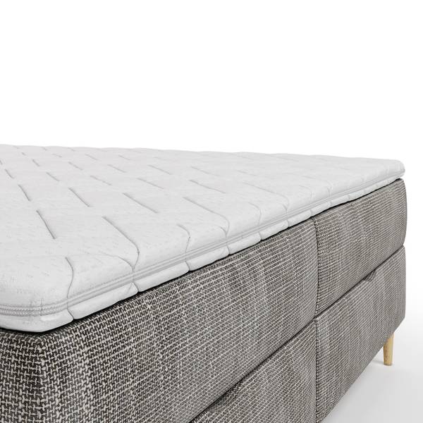 Boxspring Khediz Geweven stof Krupa: Beige-Grijs - 180 x 200 cm